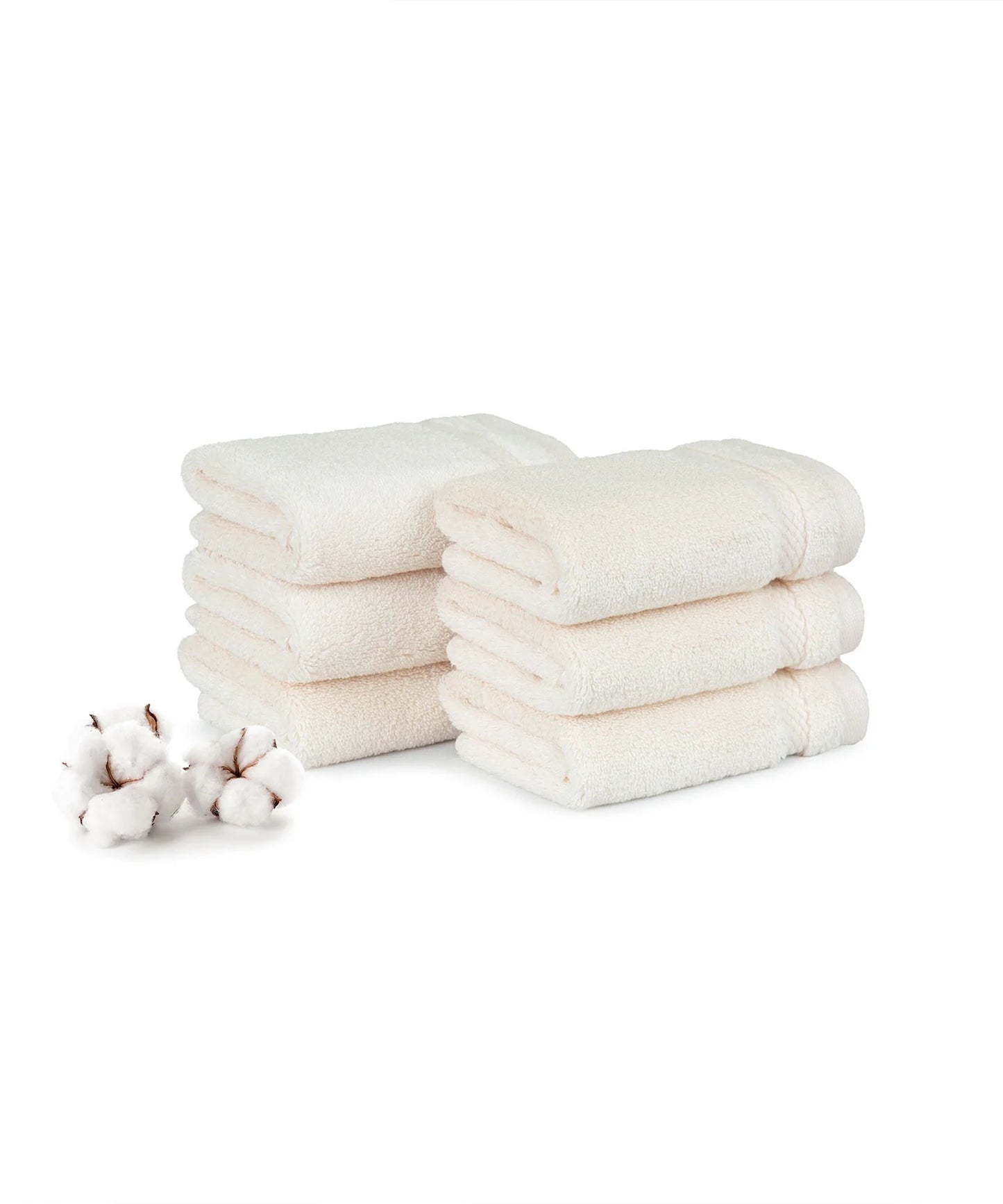 Luxury 6 Pc Face Towel set, 625 GSM, Antimicrobial, Premium Cotton, Linen