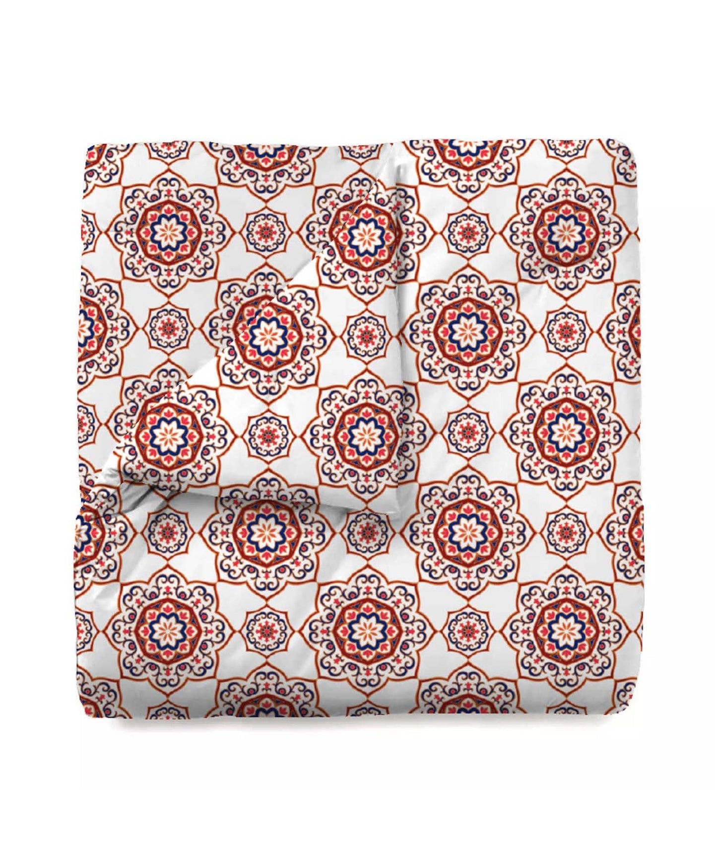 Urban Comfort Majestic Mandala Red Single Comforter, 120GSM, 100% Cotton, Multicolor