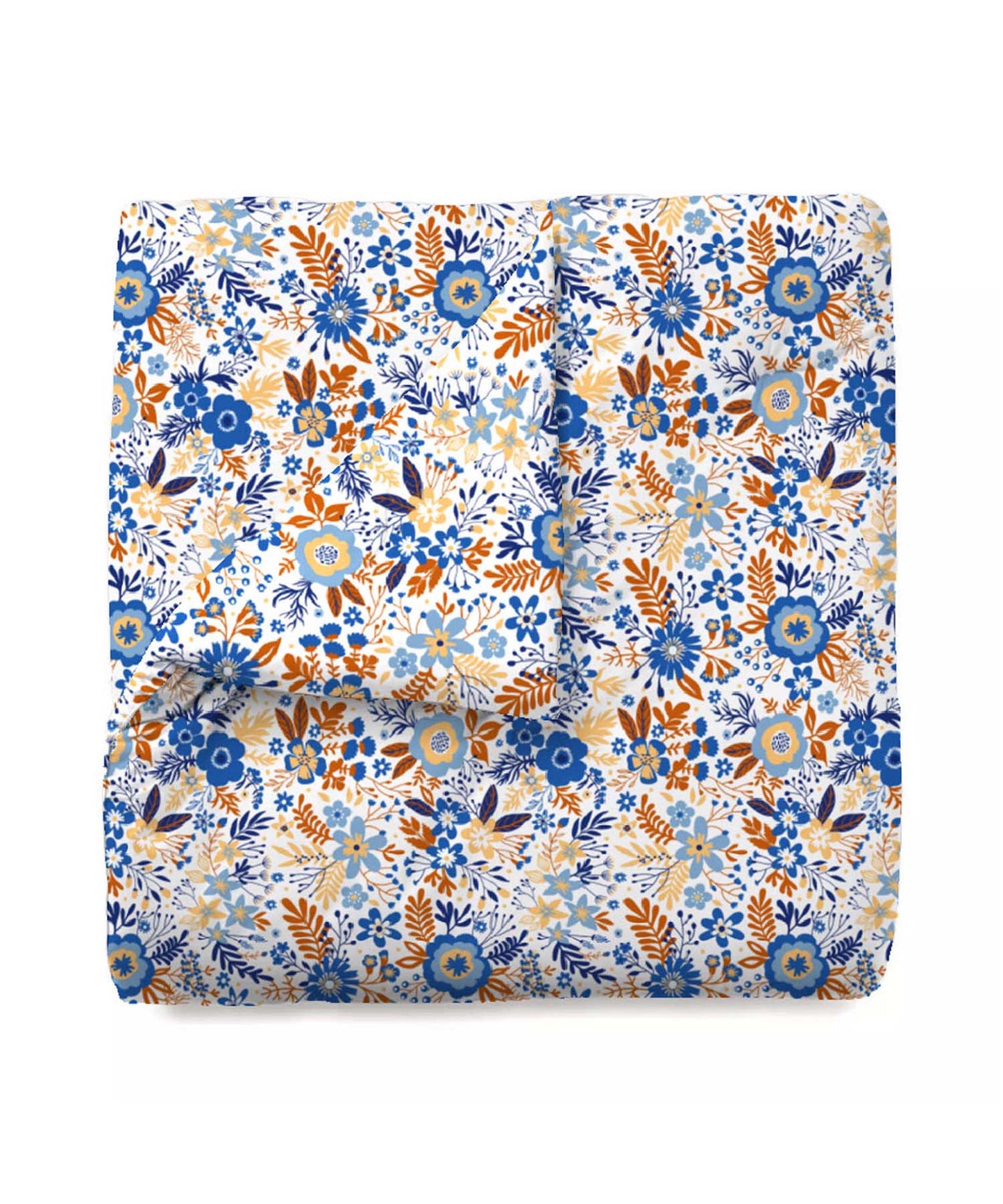 Urban Comfort Gardenia Blooms Blue Single Comforter, 120GSM, 100% Cotton, Multicolor