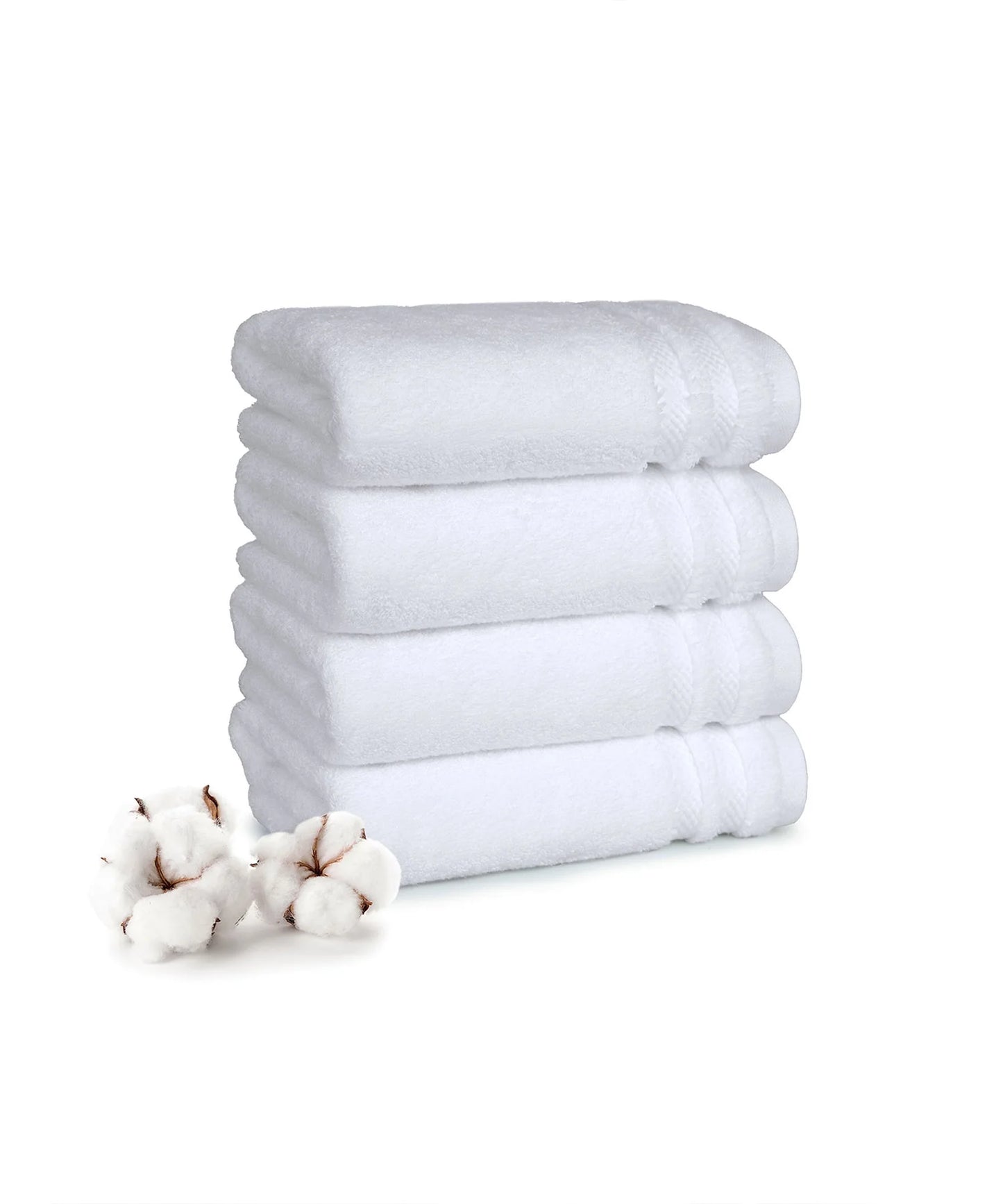 Luxury 4 Piece Hand Towels, 625 Gsm,White