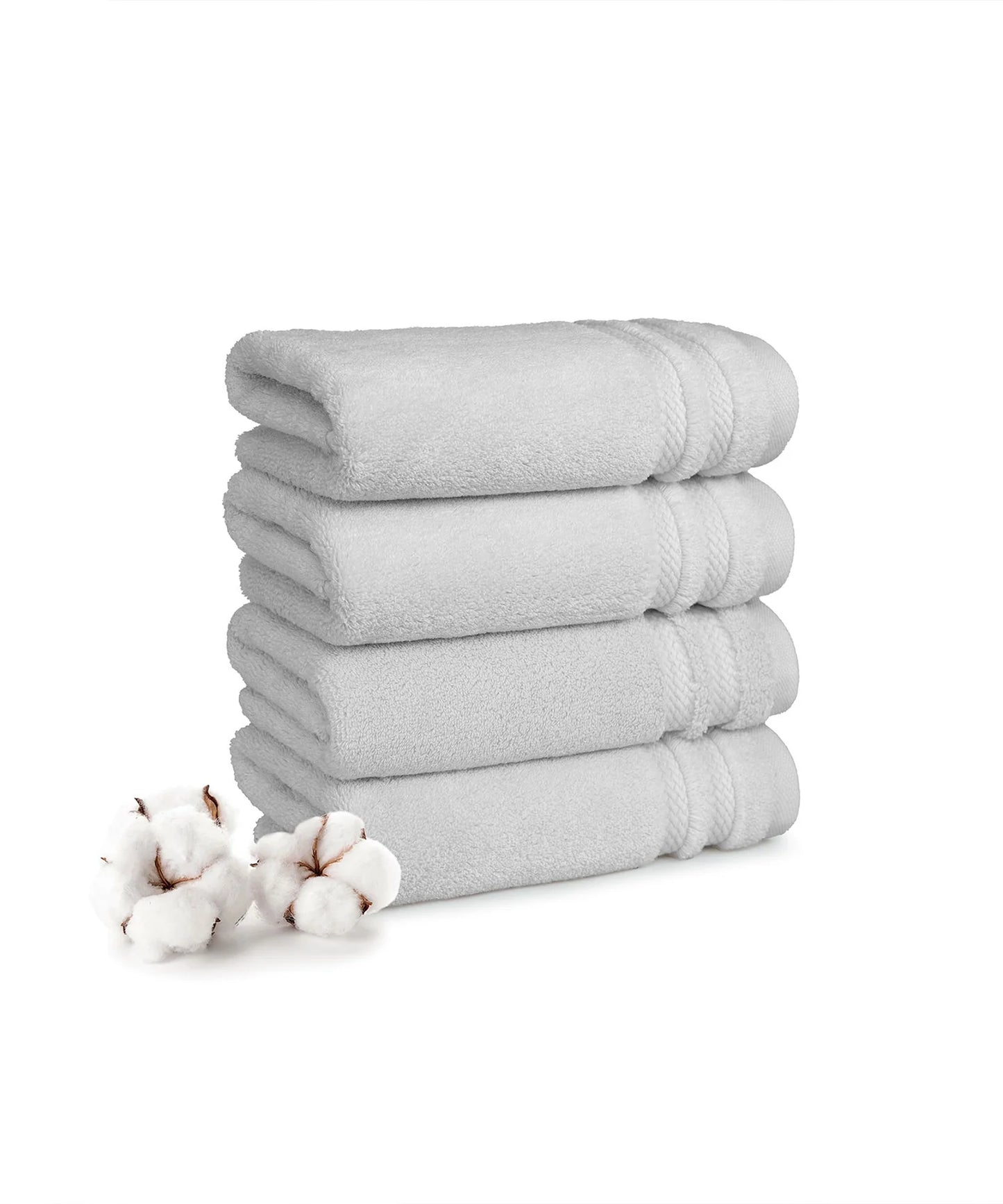 Luxury 4 Piece Hand Towels, 625 Gsm,Grey