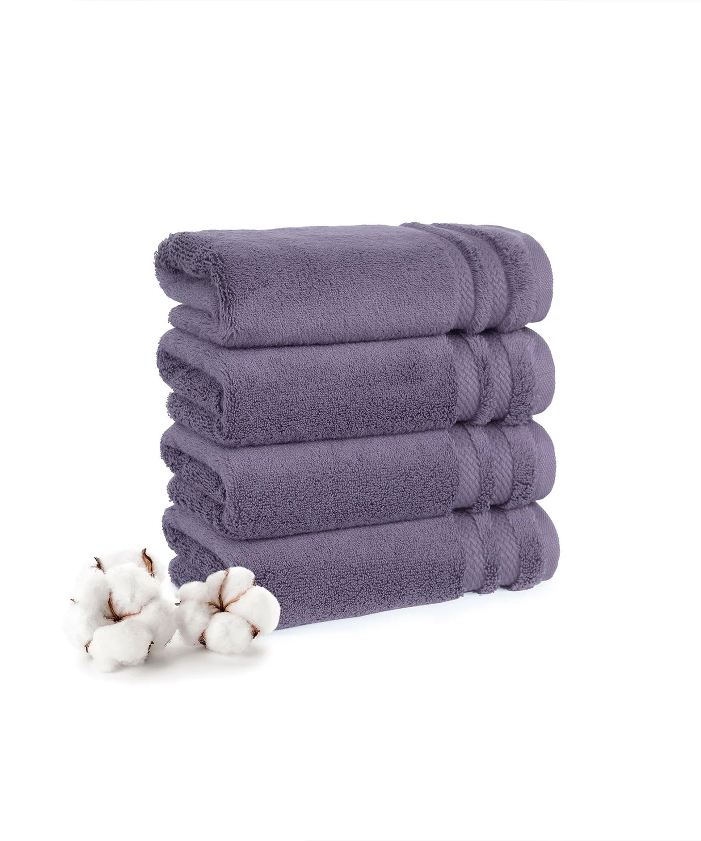 Luxury 4 Piece Hand Towels, 625 Gsm, Purple Ash